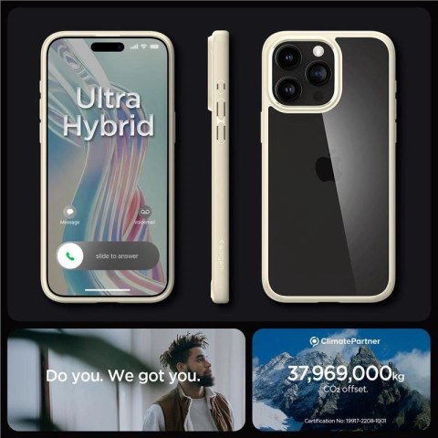 Etui Spigen Crystal Hybrid na iPhone 15 Pro Max - przezroczysto-beżowe Etui Spigen Crystal Hybrid na iPhone 15 Pro Max - przezroczysto-beżowe