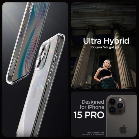 Etui Spigen Crystal Hybrid na iPhone 15 Pro - przezroczyste Etui Spigen Crystal Hybrid na iPhone 15 Pro - przezroczyste