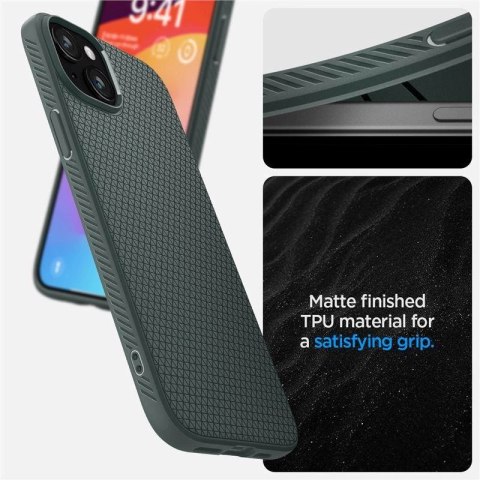 Etui Spigen Liquid Air na iPhone 15 Plus - ciemnozielone Etui Spigen Liquid Air na iPhone 15 Plus - ciemnozielone