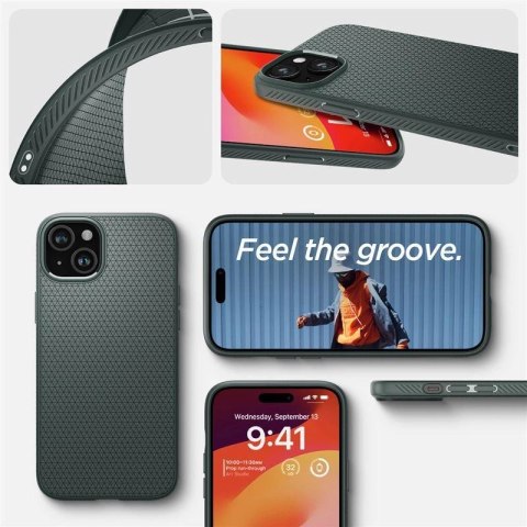 Etui Spigen Liquid Air na iPhone 15 Plus - ciemnozielone Etui Spigen Liquid Air na iPhone 15 Plus - ciemnozielone