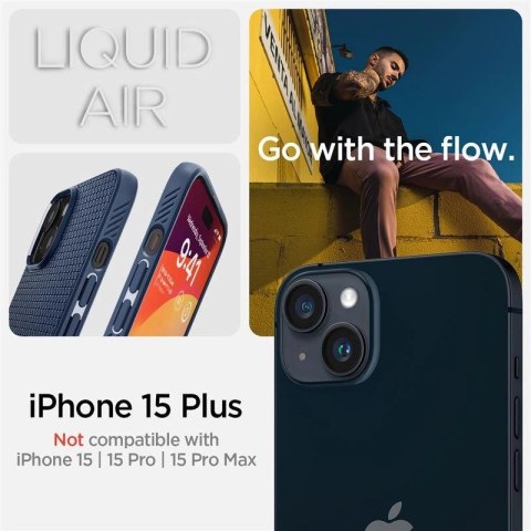 Etui Spigen Liquid Air na iPhone 15 Plus - niebieskie Etui Spigen Liquid Air na iPhone 15 Plus - niebieskie