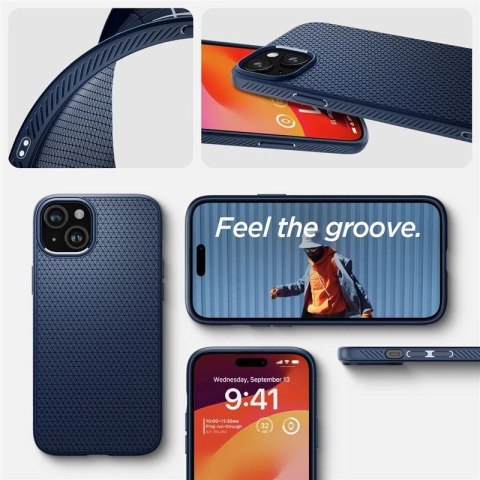Etui Spigen Liquid Air na iPhone 15 Plus - niebieskie Etui Spigen Liquid Air na iPhone 15 Plus - niebieskie