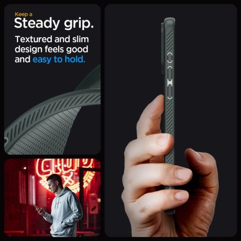 Etui Spigen Liquid Air na iPhone 15 Pro Max - ciemnozielone Etui Spigen Liquid Air na iPhone 15 Pro Max - ciemnozielone