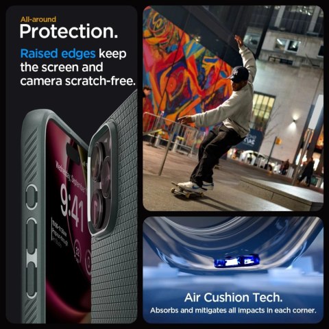 Etui Spigen Liquid Air na iPhone 15 Pro Max - ciemnozielone Etui Spigen Liquid Air na iPhone 15 Pro Max - ciemnozielone