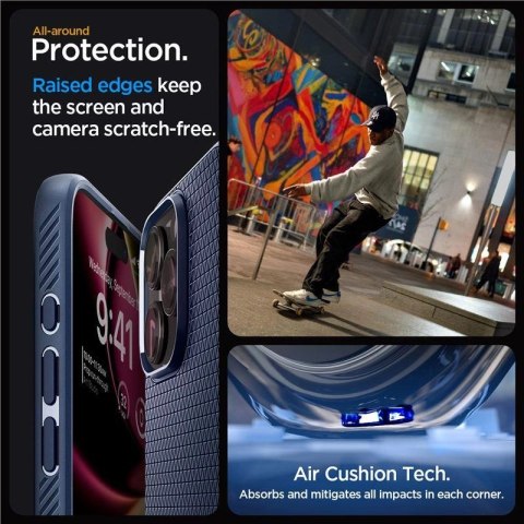 Etui Spigen Liquid Air na iPhone 15 Pro Max - niebieskie Etui Spigen Liquid Air na iPhone 15 Pro Max - niebieskie