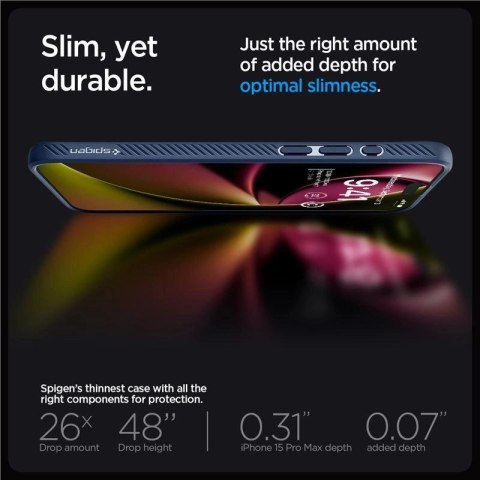 Etui Spigen Liquid Air na iPhone 15 Pro Max - niebieskie Etui Spigen Liquid Air na iPhone 15 Pro Max - niebieskie