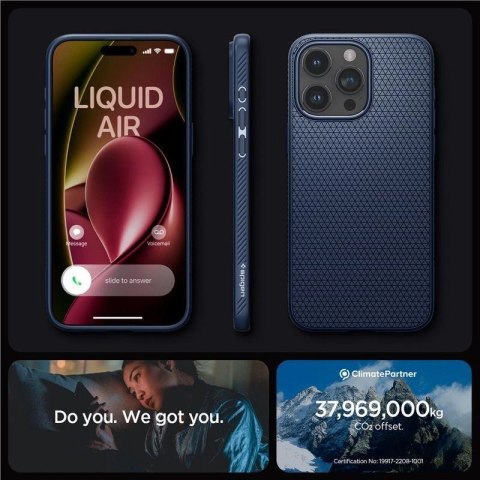 Etui Spigen Liquid Air na iPhone 15 Pro Max - niebieskie Etui Spigen Liquid Air na iPhone 15 Pro Max - niebieskie