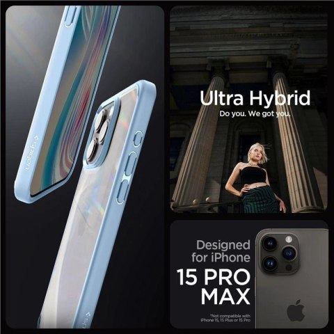 Etui Spigen Ultra Hybrid na iPhone 15 Pro Max - jasnoniebieskie Etui Spigen Ultra Hybrid na iPhone 15 Pro Max - jasnoniebieskie