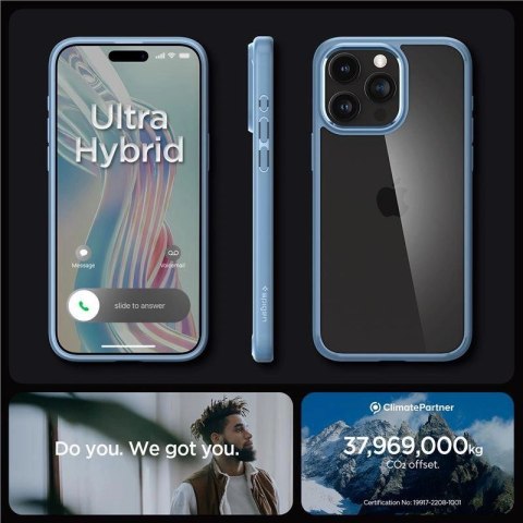 Etui Spigen Ultra Hybrid na iPhone 15 Pro Max - jasnoniebieskie Etui Spigen Ultra Hybrid na iPhone 15 Pro Max - jasnoniebieskie