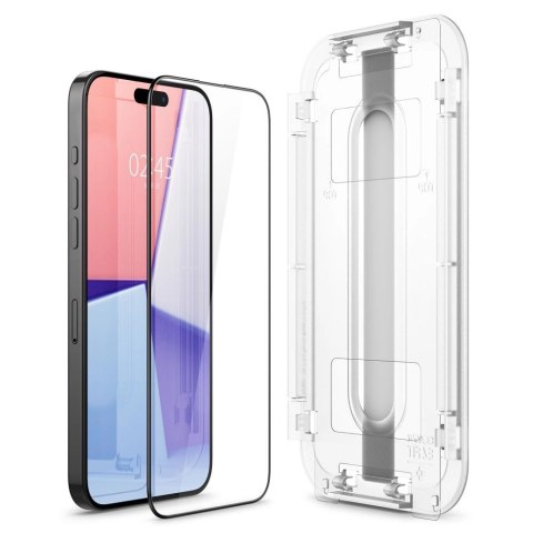 Szkło hartowane Spigen Glas.tR EZ Fit FC na iPhone 15 Pro - czarne 2 szt. Szkło hartowane Spigen Glas.tR EZ Fit FC na iPhone 15 Pro - czarne 2 szt.