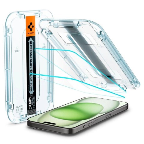 Szkło hartowane Spigen Glas.tR EZ Fit na iPhone 15 Plus / 16 Plus - 2 szt. Szkło hartowane Spigen Glas.tR EZ Fit na iPhone 15 Plus / 16 Plus - 2 szt.
