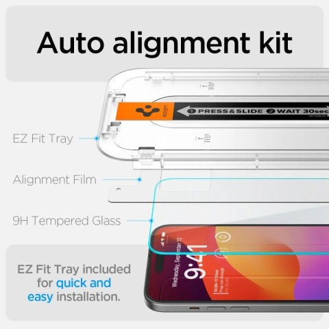Szkło hartowane Spigen Glas.tR EZ Fit na iPhone 15 Plus / 16 Plus - 2 szt. Szkło hartowane Spigen Glas.tR EZ Fit na iPhone 15 Plus / 16 Plus - 2 szt.