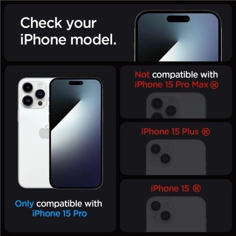 Szkło hartowane Spigen Glas.tR EZ Fit na iPhone 15 Pro - 2 szt. Szkło hartowane Spigen Glas.tR EZ Fit na iPhone 15 Pro - 2 szt.