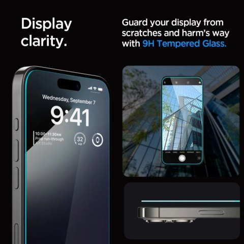 Szkło hartowane Spigen Glas.tR EZ Fit na iPhone 15 Pro Szkło hartowane Spigen Glas.tR EZ Fit na iPhone 15 Pro