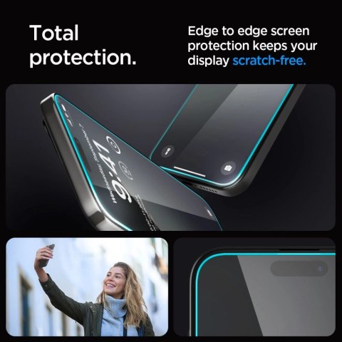 Szkło hartowane Spigen Glas.tR EZ Fit na iPhone 15 Pro Szkło hartowane Spigen Glas.tR EZ Fit na iPhone 15 Pro