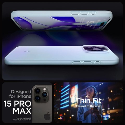 Etui Spigen Thin Fit na iPhone 15 Pro Max - jasnoniebieskie Etui Spigen Thin Fit na iPhone 15 Pro Max - jasnoniebieskie