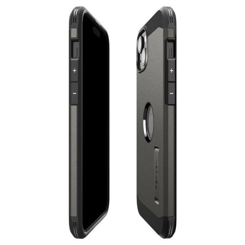 Etui Spigen Tough Armor MagSafe z podstawką na iPhone 15 Plus - metaliczny szary Etui Spigen Tough Armor MagSafe z podstawką na iPhone 15 Plus - metaliczny szary