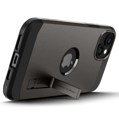 Etui Spigen Tough Armor MagSafe z podstawką na iPhone 15 Plus - metaliczny szary Etui Spigen Tough Armor MagSafe z podstawką na iPhone 15 Plus - metaliczny szary