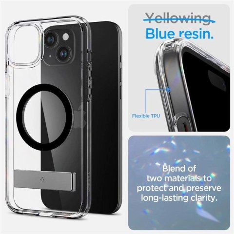 Etui Spigen Ultra Hybrid S MagSafe z podstawką do iPhone 15 Plus - czarne Etui Spigen Ultra Hybrid S MagSafe z podstawką do iPhone 15 Plus - czarne