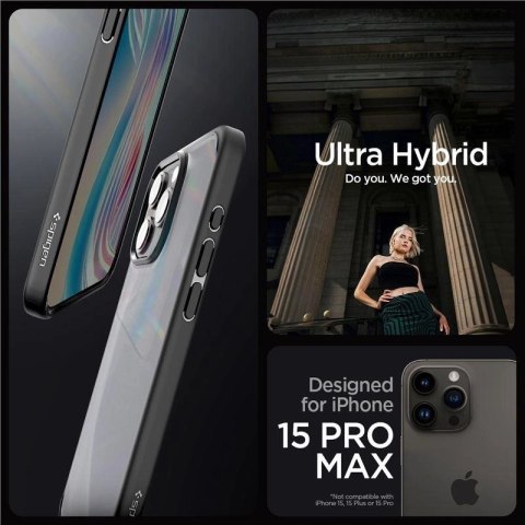 Etui Spigen Ultra Hybrid na iPhone 15 Pro Max - przezroczysto-czarne Etui Spigen Ultra Hybrid na iPhone 15 Pro Max - przezroczysto-czarne