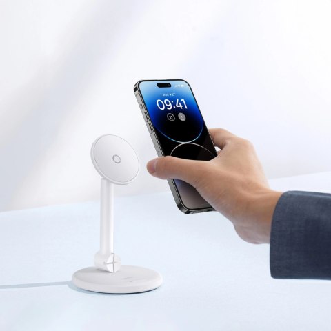 Magnetyczny uchwyt stojący Baseus MagPro do telefonu - biały Magnetyczny uchwyt stojący Baseus MagPro do telefonu - biały