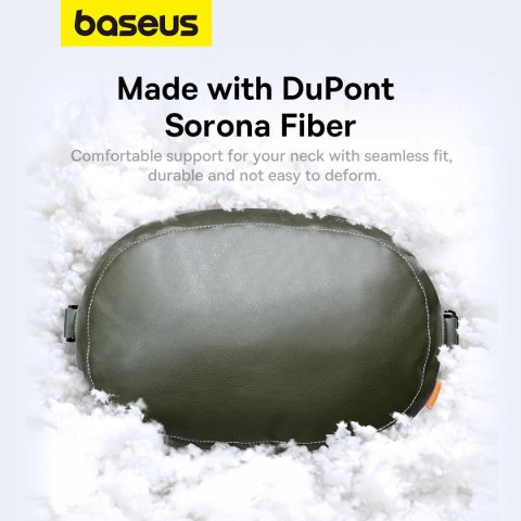 Poduszka Baseus ComfortRide Series na zagłówek samochodowy z 2 materiałami - ciemnozielona Poduszka Baseus ComfortRide Series na zagłówek samochodowy z 2 materiałami - ciemnozielona