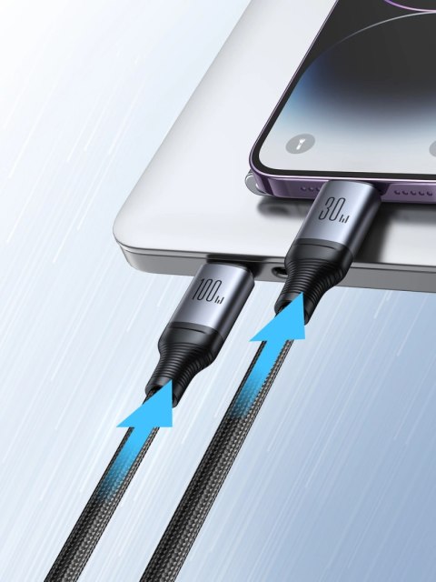 Kabel Joyroom Speedy Series S-A21 2w1 USB-C - USB-C / Lightning 100W 1.5m - czarny Kabel Joyroom Speedy Series S-A21 2w1 USB-C - USB-C / Lightning 100W 1.5m - czarny