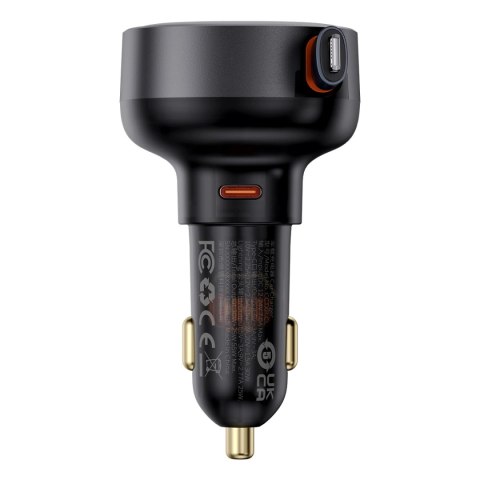 Ładowarka samochodowa Baseus Enjoyment Pro USB-C (żeńskie) / Lightning (męski) 60W - czarna Ładowarka samochodowa Baseus Enjoyment Pro USB-C (żeńskie) / Lightning (męski) 60W - czarna