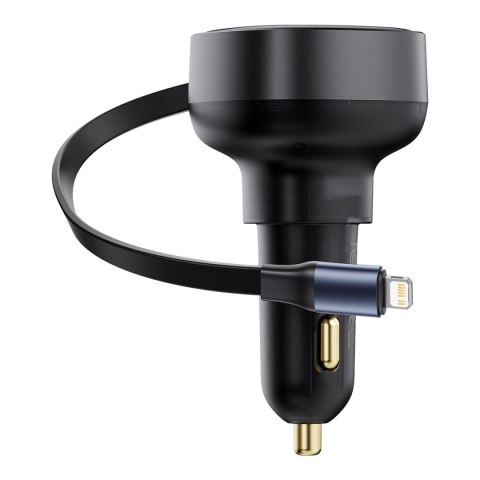 Ładowarka samochodowa Baseus Enjoyment Pro USB-C (żeńskie) / Lightning (męski) 60W - czarna Ładowarka samochodowa Baseus Enjoyment Pro USB-C (żeńskie) / Lightning (męski) 60W - czarna