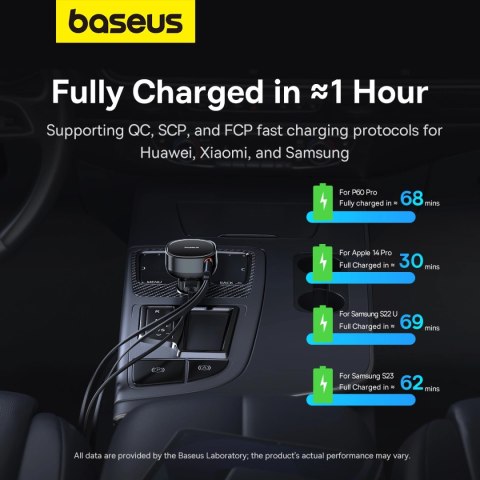 Ładowarka samochodowa Baseus Enjoyment Pro USB-C (żeńskie) / Lightning (męski) 60W - czarna Ładowarka samochodowa Baseus Enjoyment Pro USB-C (żeńskie) / Lightning (męski) 60W - czarna