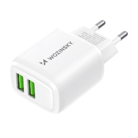 Ładowarka sieciowa Wozinsky CUWCW 2,4A 2 x USB-A - biała Ładowarka sieciowa Wozinsky CUWCW 2,4A 2 x USB-A - biała