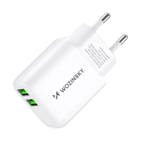Ładowarka sieciowa Wozinsky CUWCW 2,4A 2 x USB-A - biała Ładowarka sieciowa Wozinsky CUWCW 2,4A 2 x USB-A - biała