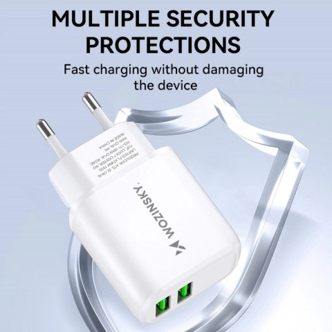 Ładowarka sieciowa Wozinsky CUWCW 2,4A 2 x USB-A - biała Ładowarka sieciowa Wozinsky CUWCW 2,4A 2 x USB-A - biała