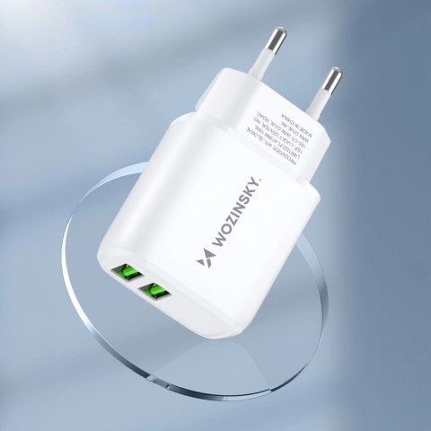 Ładowarka sieciowa Wozinsky CUWCW 2,4A 2 x USB-A - biała Ładowarka sieciowa Wozinsky CUWCW 2,4A 2 x USB-A - biała