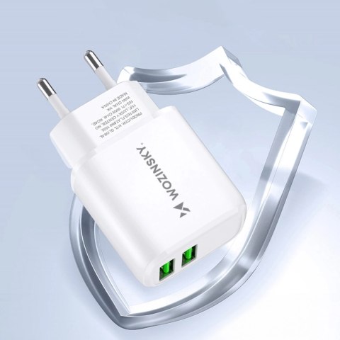 Ładowarka sieciowa Wozinsky CUWCW 2,4A 2 x USB-A - biała Ładowarka sieciowa Wozinsky CUWCW 2,4A 2 x USB-A - biała