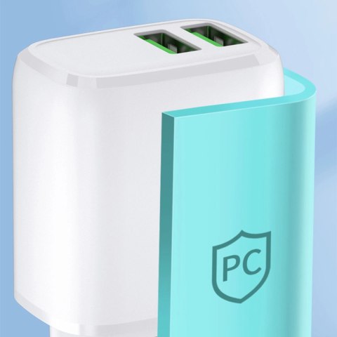 Ładowarka sieciowa Wozinsky CUWCW 2,4A 2 x USB-A - biała Ładowarka sieciowa Wozinsky CUWCW 2,4A 2 x USB-A - biała