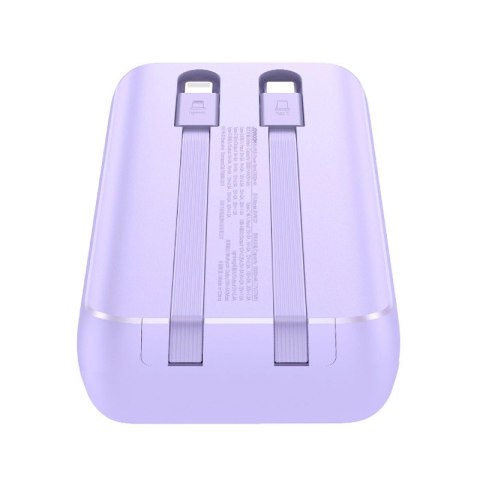 Mini powerbank Joyroom JR-PBC06 z wbudowanymi kablami USB-C / Lightning 30W 10000mAh - fioletowy Mini powerbank Joyroom JR-PBC06 z wbudowanymi kablami USB-C / Lightning 30W 10000mAh - fioletowy
