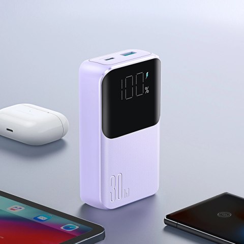 Mini powerbank Joyroom JR-PBC06 z wbudowanymi kablami USB-C / Lightning 30W 10000mAh - fioletowy Mini powerbank Joyroom JR-PBC06 z wbudowanymi kablami USB-C / Lightning 30W 10000mAh - fioletowy