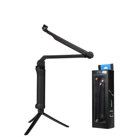 Statyw monopod 3 w 1 z uchwytem do selfie dla GoPro - czarny Statyw monopod 3 w 1 z uchwytem do selfie dla GoPro - czarny