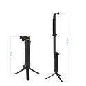 Statyw monopod 3 w 1 z uchwytem do selfie dla GoPro - czarny Statyw monopod 3 w 1 z uchwytem do selfie dla GoPro - czarny