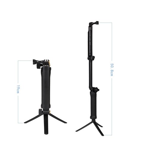 Statyw monopod 3 w 1 z uchwytem do selfie dla GoPro - czarny Statyw monopod 3 w 1 z uchwytem do selfie dla GoPro - czarny