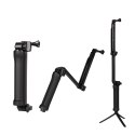 Statyw monopod 3 w 1 z uchwytem do selfie dla GoPro - czarny Statyw monopod 3 w 1 z uchwytem do selfie dla GoPro - czarny