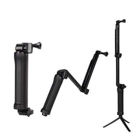 Statyw monopod 3 w 1 z uchwytem do selfie dla GoPro - czarny Statyw monopod 3 w 1 z uchwytem do selfie dla GoPro - czarny