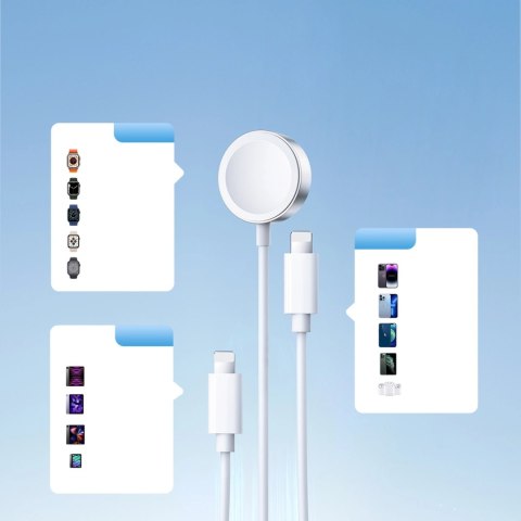 Kabel 3 w 1 Joyroom S-IW007 magnetyczna ładowarka USB-A - Lightning 1.2m - biały Kabel 3 w 1 Joyroom S-IW007 magnetyczna ładowarka USB-A - Lightning 1.2m - biały