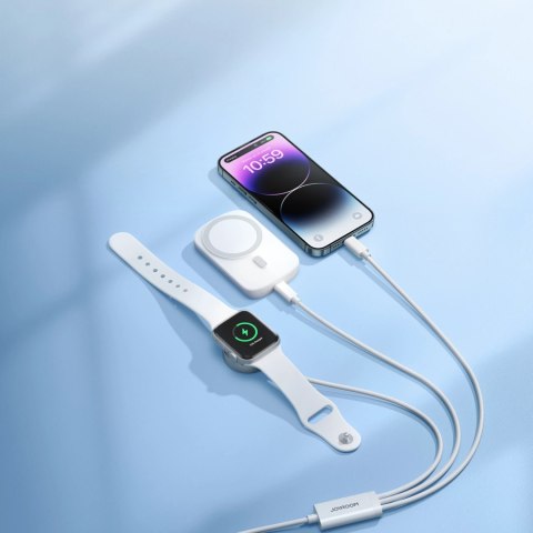 Kabel 3 w 1 Joyroom S-IW008 magnetyczna ładowarka USB-A - Lightning/USB-C 1.2m - biały Kabel 3 w 1 Joyroom S-IW008 magnetyczna ładowarka USB-A - Lightning/USB-C 1.2m - biały