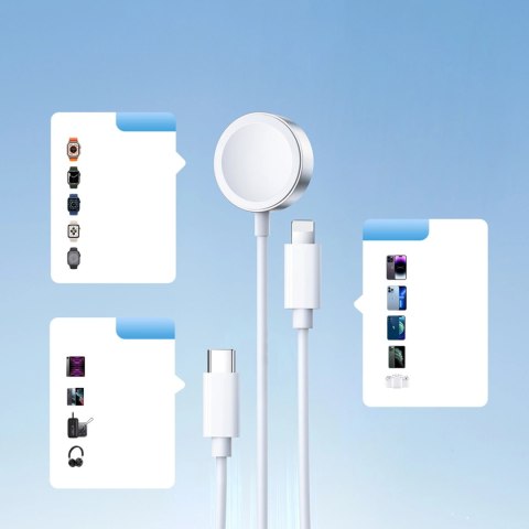 Kabel 3 w 1 Joyroom S-IW008 magnetyczna ładowarka USB-A - Lightning/USB-C 1.2m - biały Kabel 3 w 1 Joyroom S-IW008 magnetyczna ładowarka USB-A - Lightning/USB-C 1.2m - biały