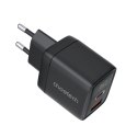 Ładowarka sieciowa Choetech PD6052 USB-C USB-A PD 35W GaN z wyświetlaczem - czarna Ładowarka sieciowa Choetech PD6052 USB-C USB-A PD 35W GaN z wyświetlaczem - czarna