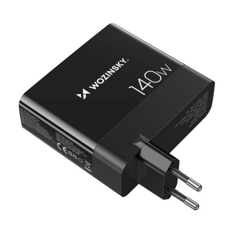 Ładowarka sieciowa GaN Wozinsky CGWCB 140W 3 x USB-C / 2 x USB-A - czarna Ładowarka sieciowa GaN Wozinsky CGWCB 140W 3 x USB-C / 2 x USB-A - czarna