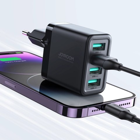Ładowarka sieciowa Joyroom JR-TCN03 4xUSB-A 24W 4.8A - czarna Ładowarka sieciowa Joyroom JR-TCN03 4xUSB-A 24W 4.8A - czarna
