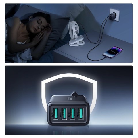 Ładowarka sieciowa Joyroom JR-TCN03 4xUSB-A 24W 4.8A - czarna Ładowarka sieciowa Joyroom JR-TCN03 4xUSB-A 24W 4.8A - czarna